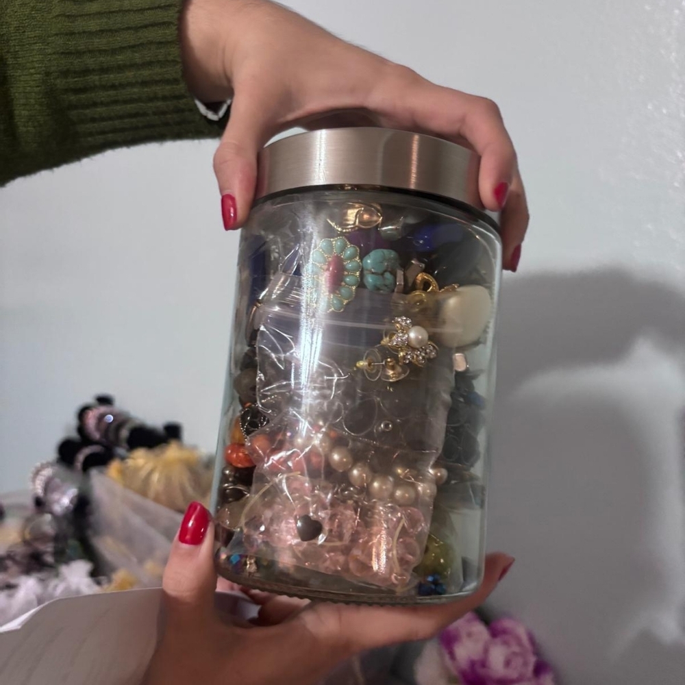 Craft Jar #11 Jewelry Pieces Crafts/Repair | About 60+ Pieces - Picture 6 of 8
